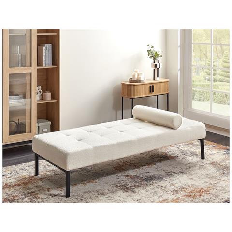 Chaise Longue Chinon Bouclé Bianco - Foto 9