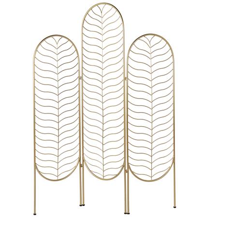 Paravento 3 Pannelli Metallo Oro 120 X 160 Cm Pescia - Foto 2
