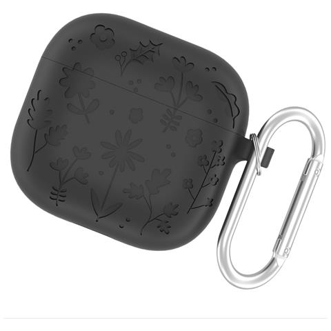 Custodia Protettiva In Silicone Per Apple Airpods 4 Con Moschettone Di Bloccaggio Darkgrey - Foto 3
