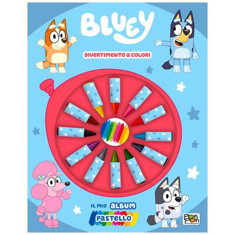 Cristina Panzeri - Divertimento a colori. Bluey. Il mio album pastello. Ediz. illustrata. Con pastelli - Foto 1