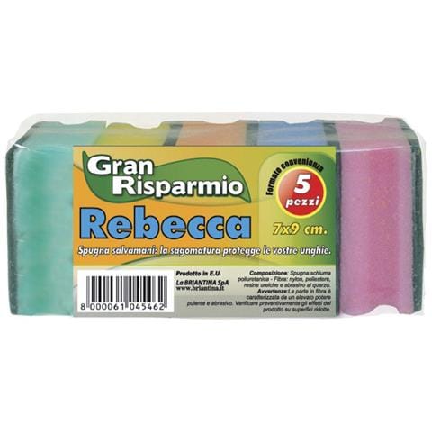 5 Spugne Abrasive Sagomat E Rebecca Con Impugnatura 7x9cm - Foto 1