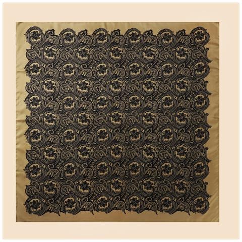 Elegante Sciarpa Quadrata In Raso 90x90cm Gold - Foto 6