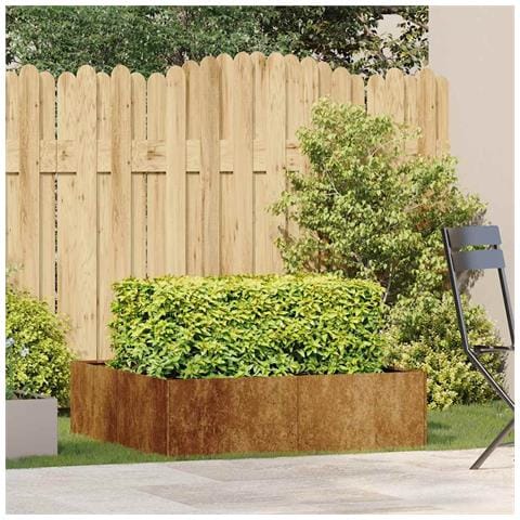 Fioriera Arrugginita 100x100x30 Cm In Acciaio Corten - Foto 3
