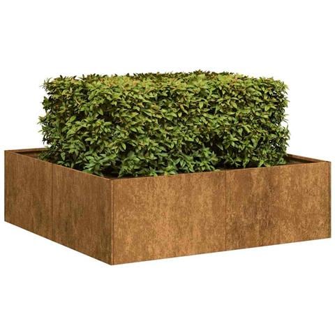 Fioriera Arrugginita 100x100x30 Cm In Acciaio Corten - Foto 1