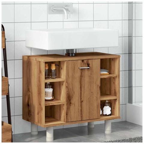 Armadietto Bagno Artigianale 60x32x53,5 Cm Legno Multistrato - Foto 3