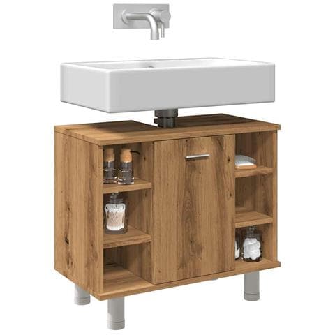 Armadietto Bagno Artigianale 60x32x53,5 Cm Legno Multistrato - Foto 1