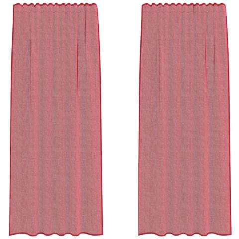 Tende In Voile Con Tasche Per Aste 2 Pz Rosso Vino - Foto 1