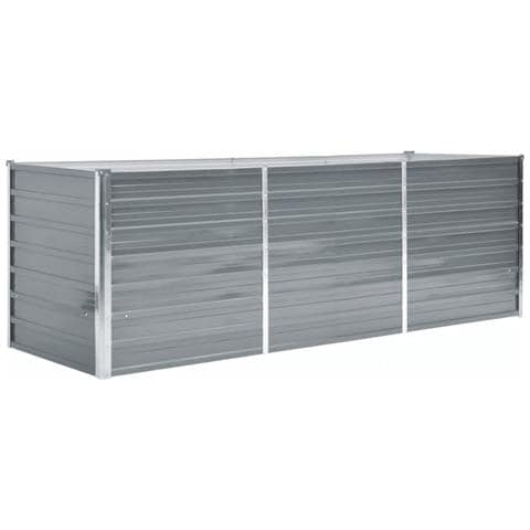 Letto Rialzato Da Giardino Acciaio Zincato 240x80x77 Cm Grigio - Foto 1