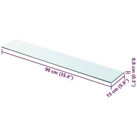 Lusso Casadino -  Mensole In Vetro Trasparente 2 Pz 90x15 Cm - Foto 4