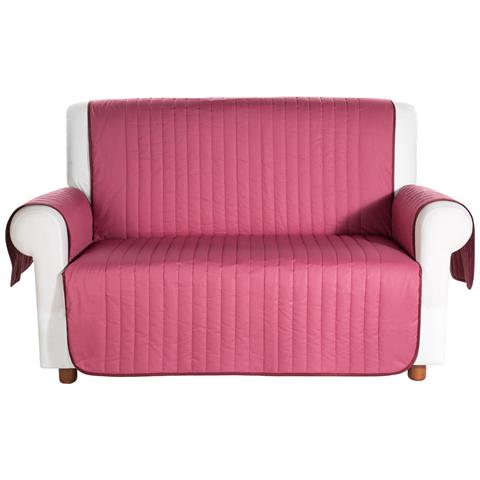 Copridivano Bicolor In Cotone Colore Bordeaux Misura 2 Posti - Foto 2