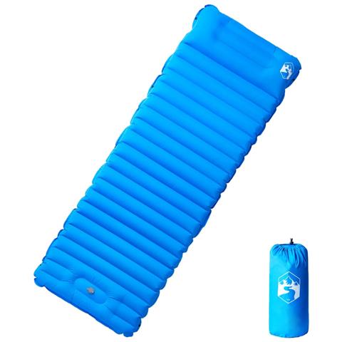 Materasso da Campeggio Autogonfiabile con Cuscini 1 Persona Blu - Foto 1