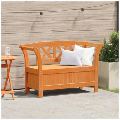Panchina da Giardino con Scomparto in Acacia 119x76x44 cm Legno Massello - Foto 2