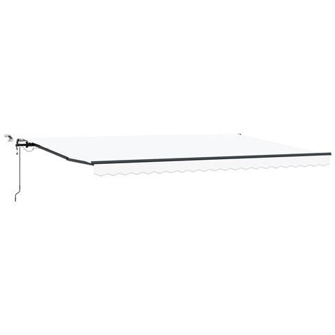 Tenda Retrattile Automatica con LED Bianca 500x350 cm, Tessuto di Ricambio per Tenda  per telaio 5x3,5 m Bianca - Foto 1