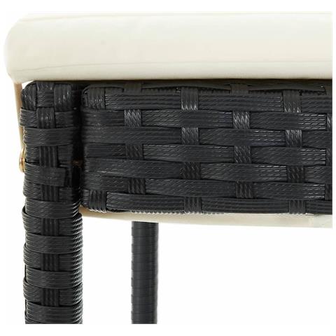 Set Bar da Giardino 5 pz Nero in Legno Acacia e Polyrattan - Foto 9