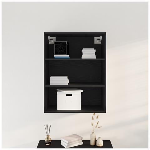 Armadio a sospensione Rovere nero 69.5 x 32.5 x 90 cm - Foto 2