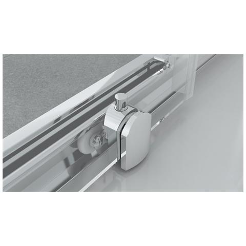 Box Doccia Angolare 80x100 Cm Con Ante Scorrevoli In Cristallo Temperato 6mm H 195 Cm Ambra Cromato - Foto 5