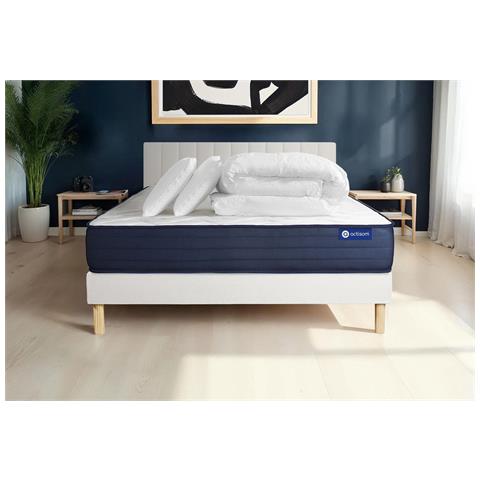 Pacchetto Letto Completo - Materasso 140x190cm + Box Spring Con Doghe (kit) + 2 Cuscini + Piumino - Actilatex Life - Foto 1