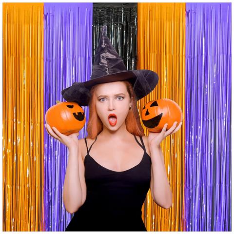 Decorazione Di Halloween Sfondo Arancione Viola Nero 3 Pezzi 1x2 M - Foto 7