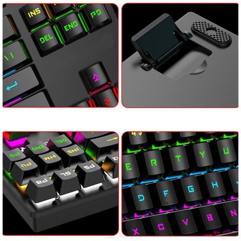 Tastiera Meccanica Cablata A 87 Tasti - Tastiera Da Gioco Rgb Hot-swappable Con Interruttori Blu - Foto 2