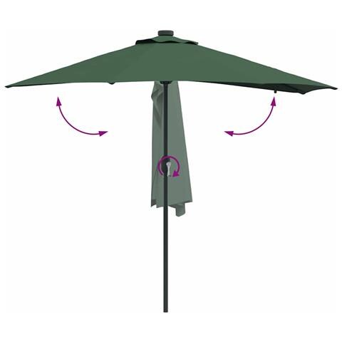 Ombrello da giardino Verde 294 x 150 x 223 cm Tessuto - Foto 9