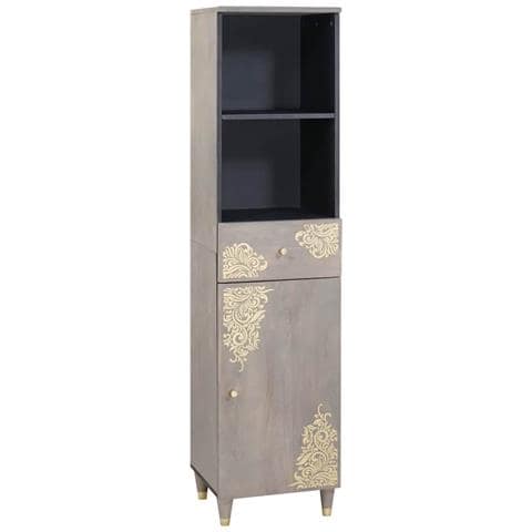 Credenza Grigio 38 x 33.5 x 160 cm Legno massello di mango - Foto 1