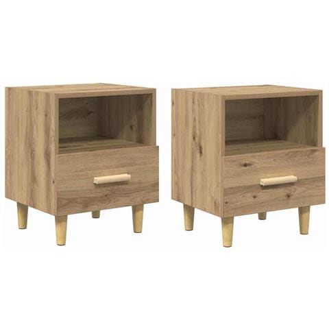 Armadio da Notte 2 pcs rovere artigianale 40 x 35 x 47,5 cm - Foto 1