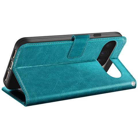 Custodia A Portafoglio Per Google Pixel 10 Pro Xl Con Cinturino Da Polso E Funzione Di Supporto, Turchese - Foto 2
