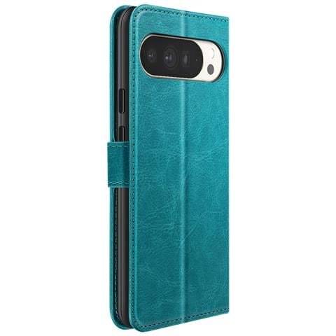 Custodia A Portafoglio Per Google Pixel 10 Pro Xl Con Cinturino Da Polso E Funzione Di Supporto, Turchese - Foto 1