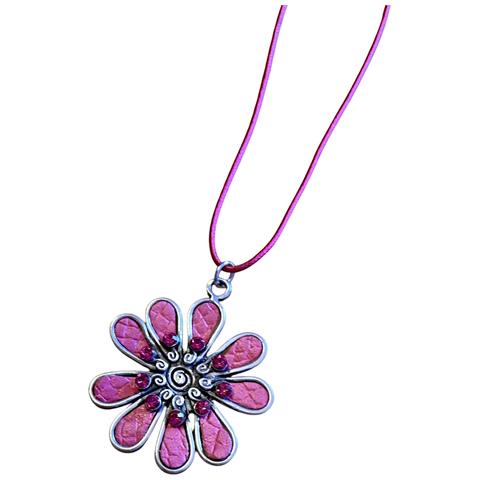 Collana Lunga A Forma Di Margherita Con Cristallo Rosa Di Sw - Foto 2