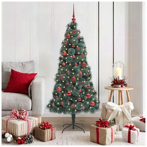 Albero di Natale artificiale pre-illuminato con set di palline - Foto 2