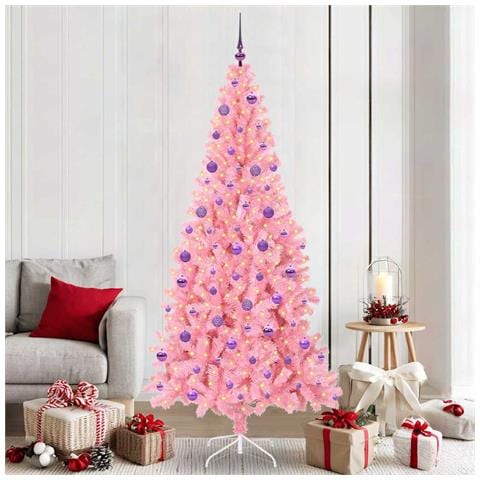 Albero di Natale con 300 LED con supporto Rosa 210 cm PVC - Foto 2