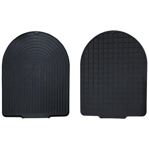Tappetino Scolapiatti Inclinato A Forma Di U - Protezione In Silicone Per Piano Di Lavoro Black - Foto 1