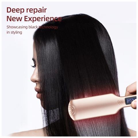 Piastra Per Capelli Professionale In Ceramica Tormalina Con Temperatura Regolabile E Cavo Girevole A 360° Black - Foto 5