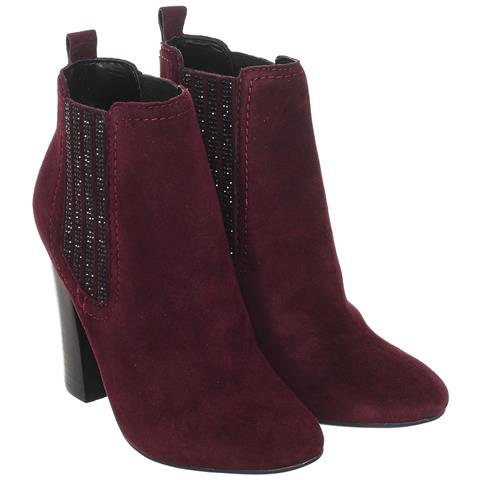 Stivaletti Con Tacco In Pelle Effetto Scamosciato Fllun3sue10 Donna - Foto 2