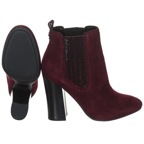 Stivaletti Con Tacco In Pelle Effetto Scamosciato Fllun3sue10 Donna - Foto 4