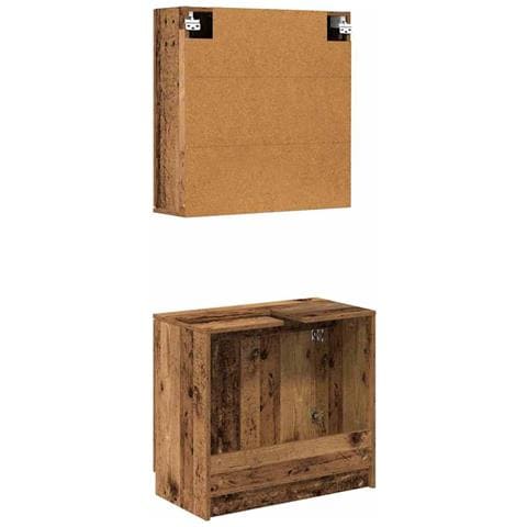 Set di Armadi da Bagno Legno vecchio Legno multistrato - Foto 9