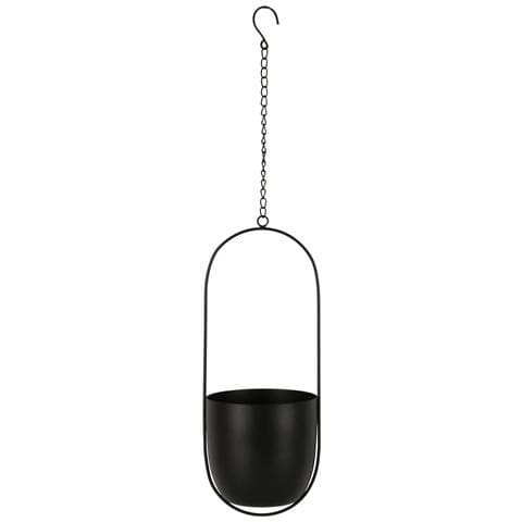 Vaso Pensile Celle In Metallo Nero — 15,5×14,5×37,5 Cm - Foto 1