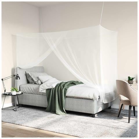 Zanzariera per letto 156 maglia 3 pcs Bianco Poliestere - Foto 2