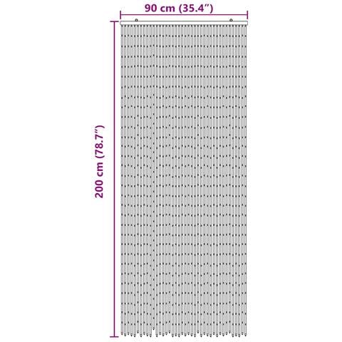 Tenda per Porta Antinsetti multicolore 90 x 200 cm Bambù - Foto 6