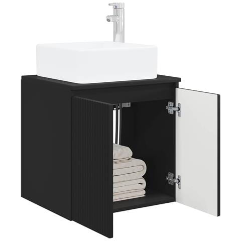 Mobile Lavabo da Parete Nero 49,5 x 41 x 63 cm - Foto 2
