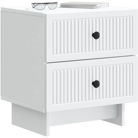 Armadio da Notte con cassetto 2 pcs Bianco 43 x 34,5 x 47,5 cm - Foto 2