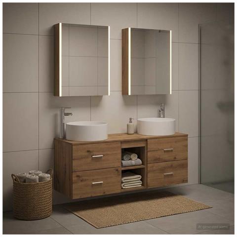 Set di mobili per il bagno 5 pcs Rovere Artigianale - Foto 2