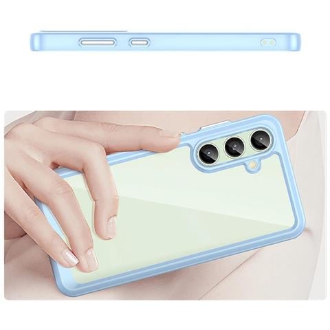 Custodia In Silicone Con Cornice In Gel Per Telefono Samsung Galaxy S24 Fe - Blu - Foto 1
