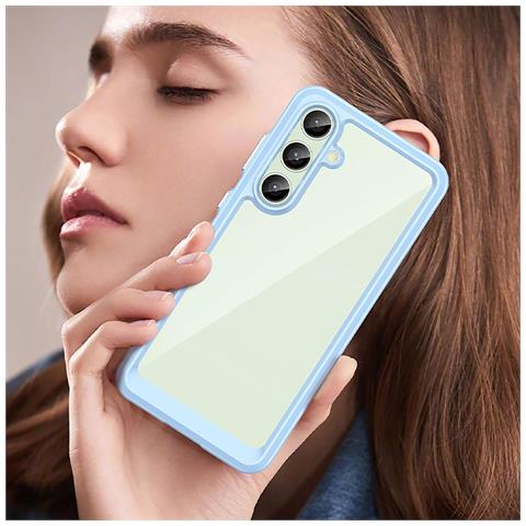 Custodia In Silicone Con Cornice In Gel Per Telefono Samsung Galaxy S24 Fe - Blu - Foto 2