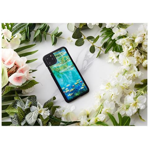 Custodia Per Iphone 11 Pro Max, Nera Con Motivo Di Ninfee. - Foto 4