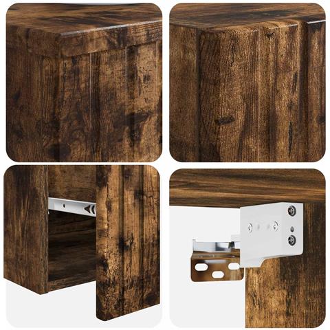 Set di mobili per il bagno 2 pz Rovere Fumo 33 x 34,5 x 100 cm - Foto 2