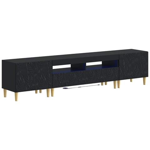 Mobile TV LED a 5 pezzi Nero Legno ingegnerizzato - Foto 1