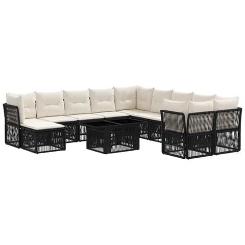 Set Divano da Giardino 12 pz Nero polyrattan - Foto 1