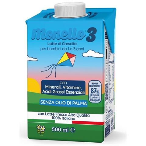 Monello 3 Formula per la Crescita a Base di Latte per Bambini da 1 a 3 Anni Liquido 500 ml - Foto 1