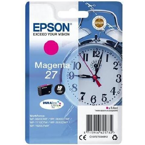 C13T27034012 Cartuccia Ink Originale Magenta per WorkForce Pro WF-3640DTWF Capacità 300 Pagine - Foto 4